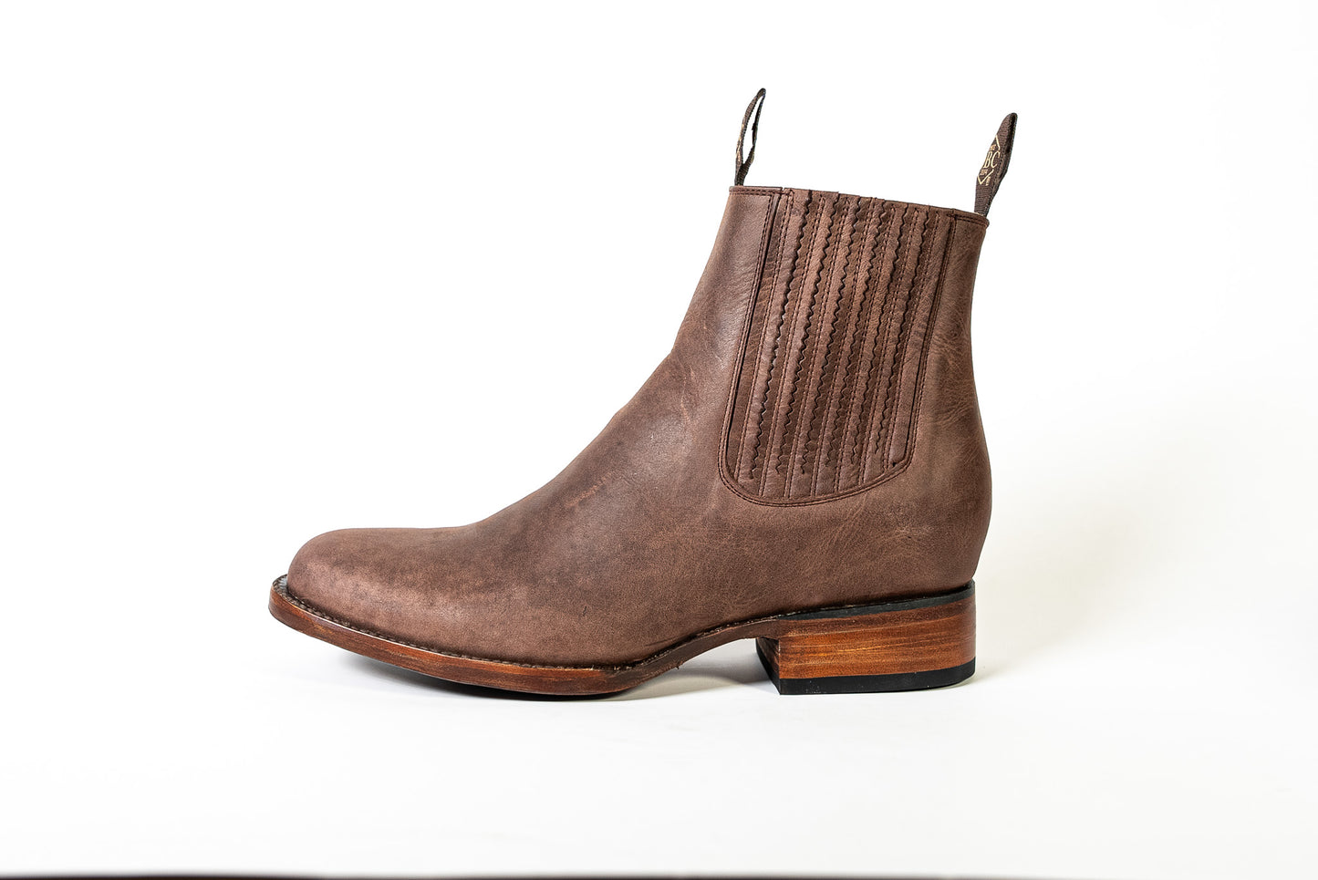 BOTIN CHARRO MARLBORO CHOCOLATE SUELA 100% CUERO