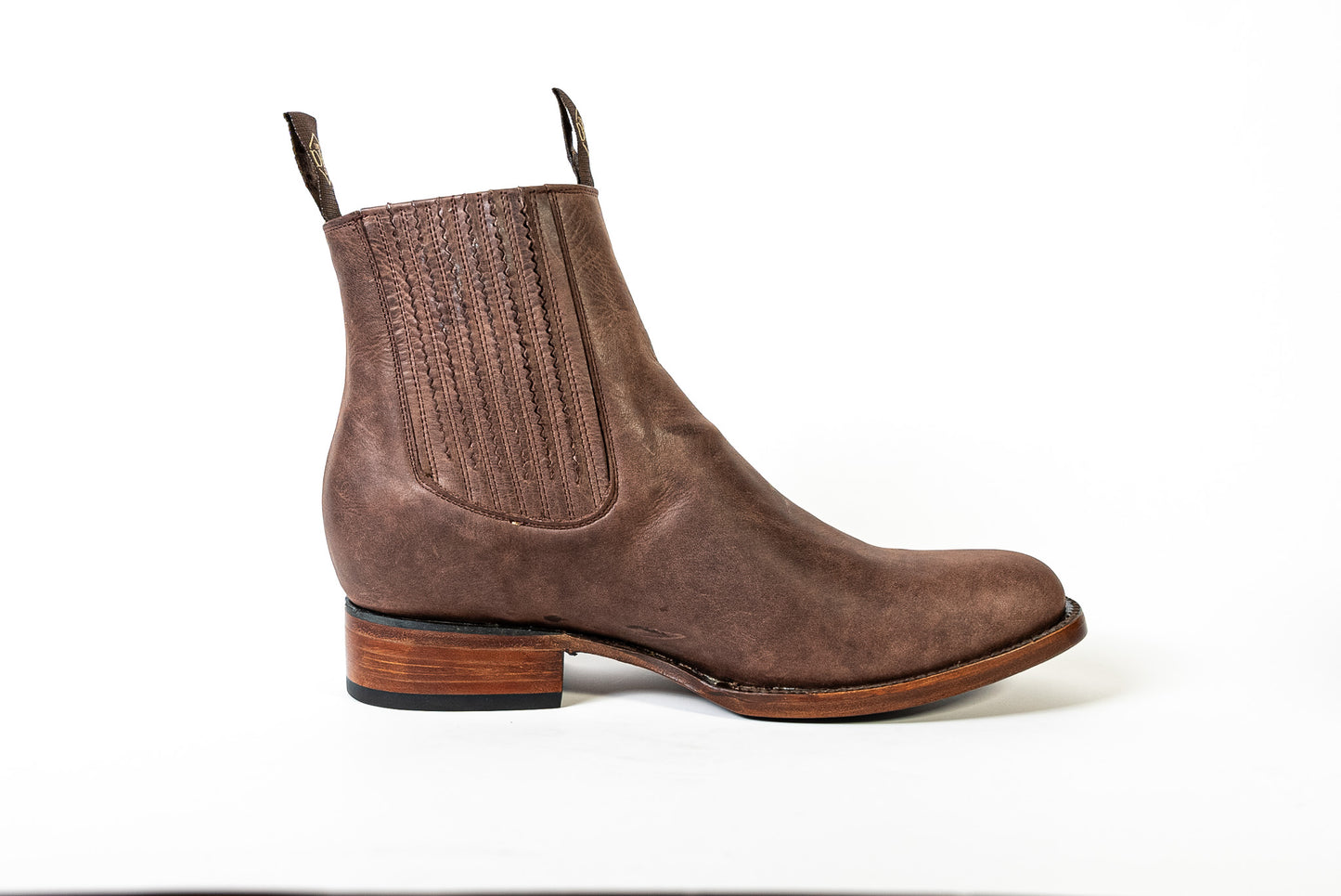 BOTIN CHARRO MARLBORO CHOCOLATE SUELA 100% CUERO