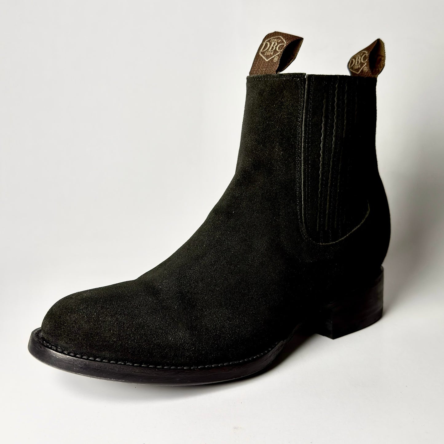 BOTIN CHARRO GAMUZA NEGRO 100% CUERO