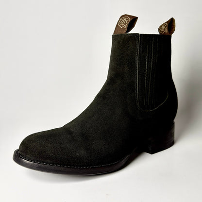 BOTIN CHARRO GAMUZA NEGRO 100% CUERO