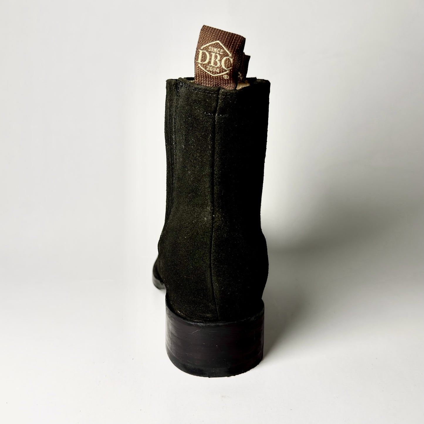 BOTIN CHARRO GAMUZA NEGRO 100% CUERO