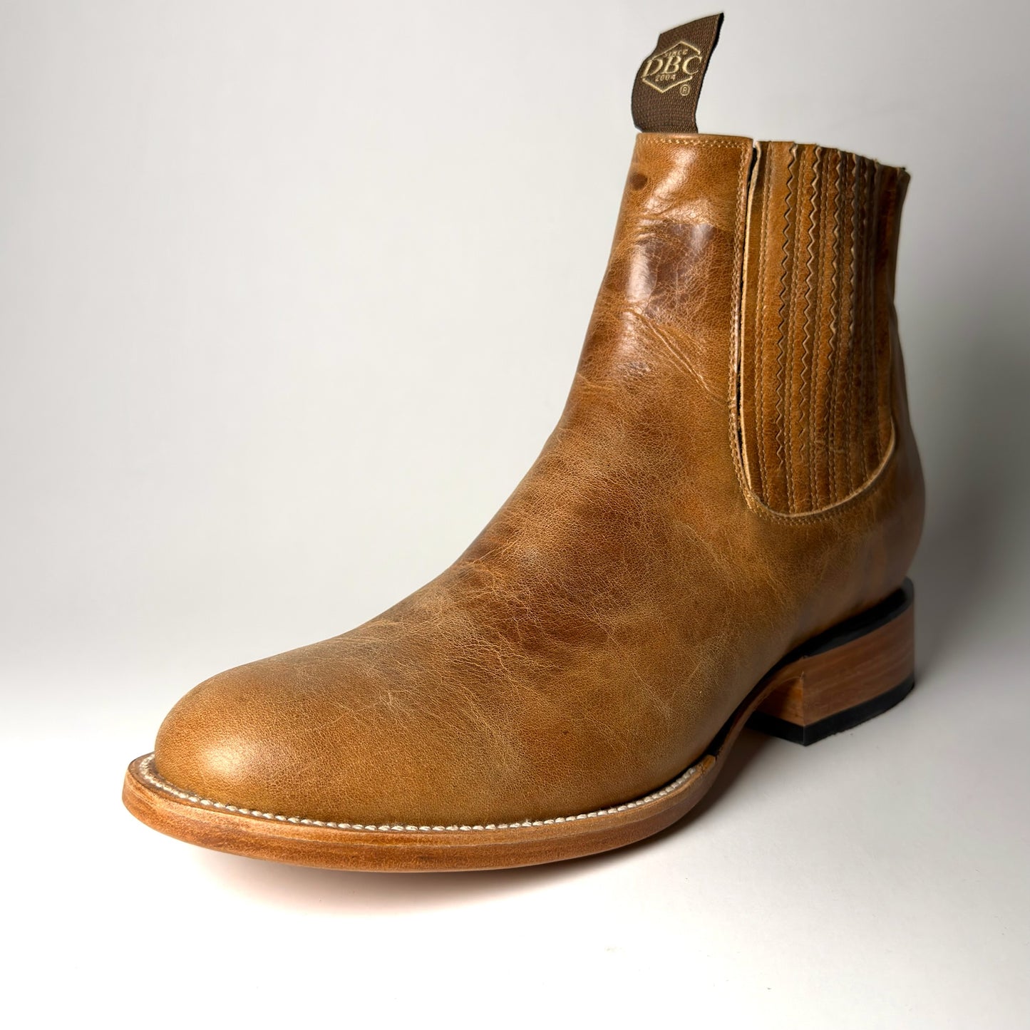 BOTIN CHARRO CRAQUEL MIEL 100% CUERO