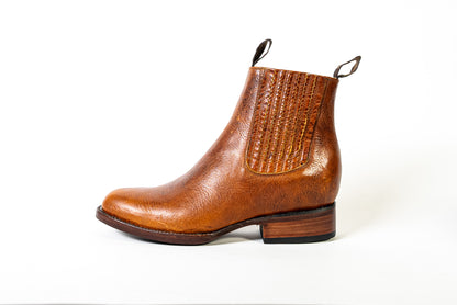 BOTIN CHARRO DESIERTO MIEL 100% CUERO